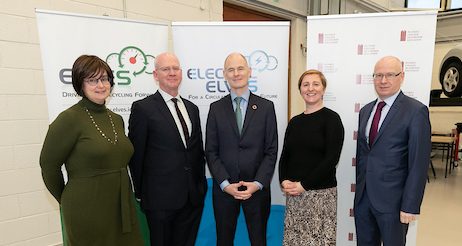 Minister Ossian Smyth celebrates the success of electric ELVES training programme for the safe collection and recycling of electric vehicle batteries